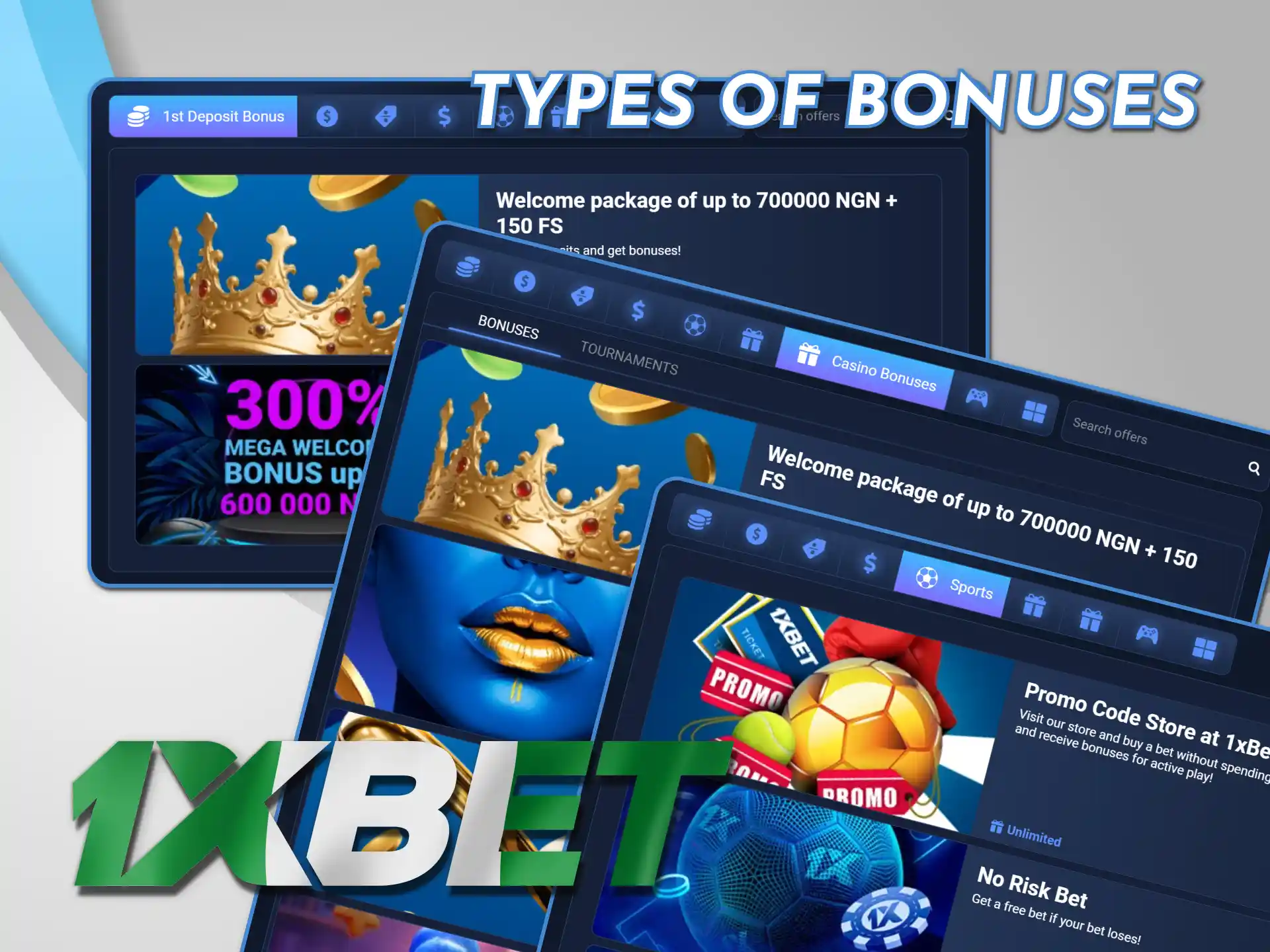 Get welcome bonuses for sports and casino on 1xBet Nigeria.