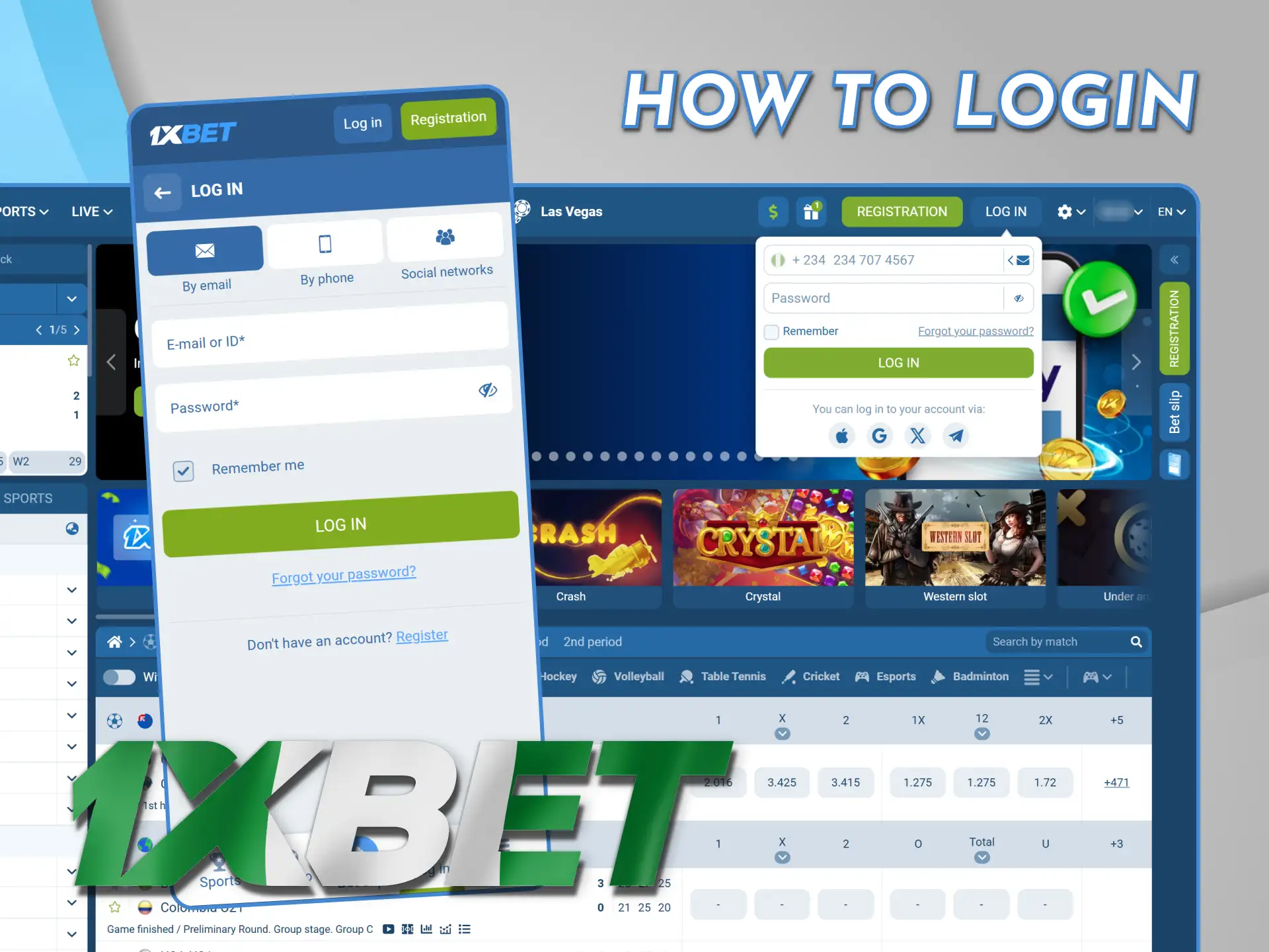 Access your 1xBet account via desktop or mobile from Nigeria.