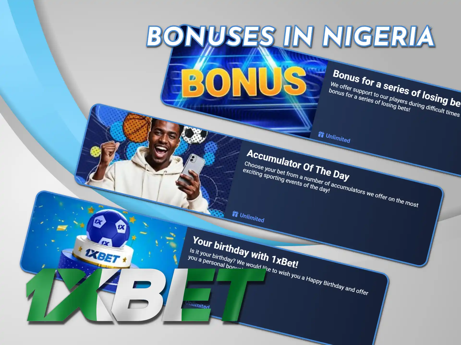 Claim exclusive bonuses and promotions at 1xBet Nigeria official.