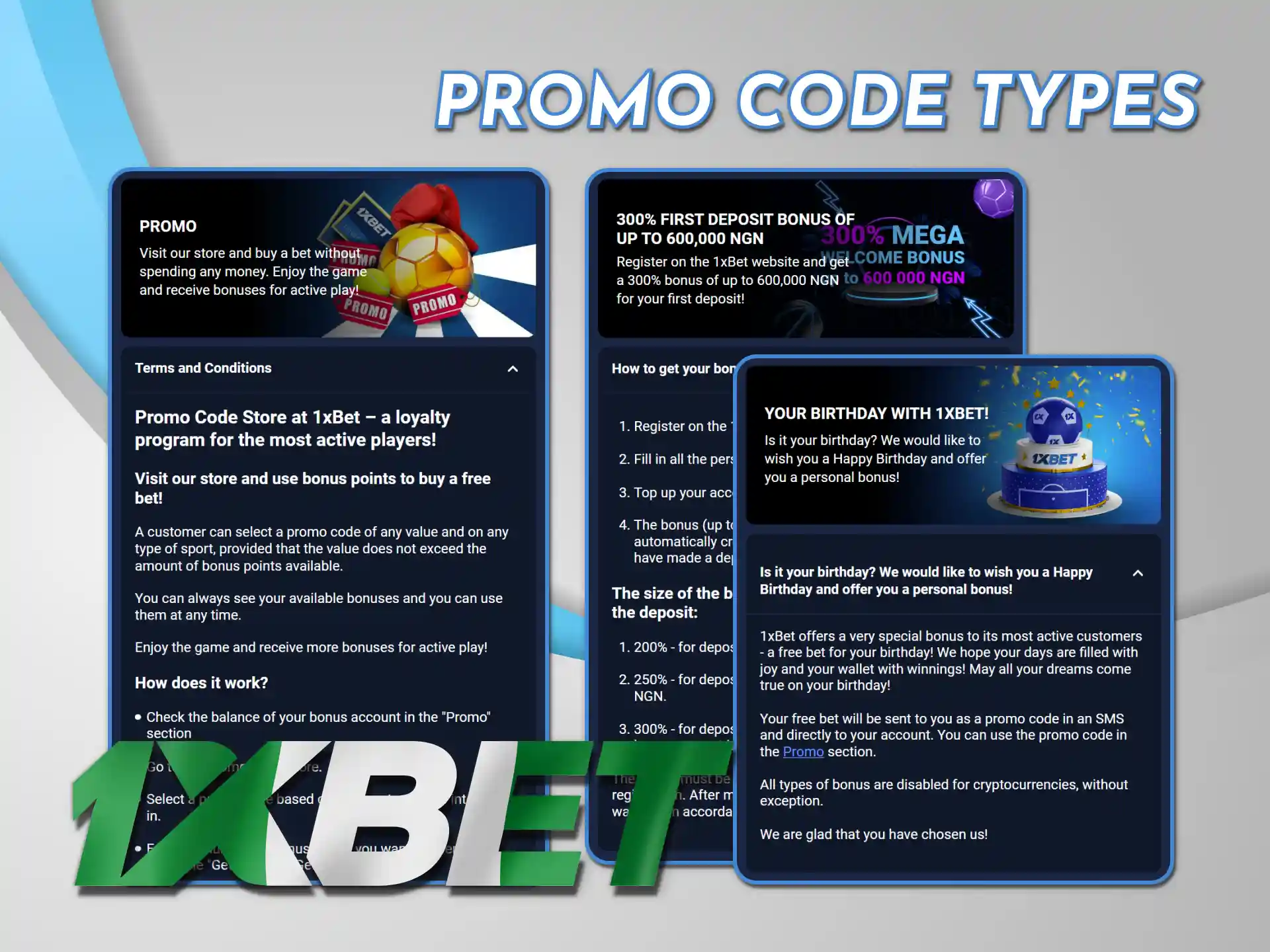 Access free chips and spins from promo codes on 1xBet.